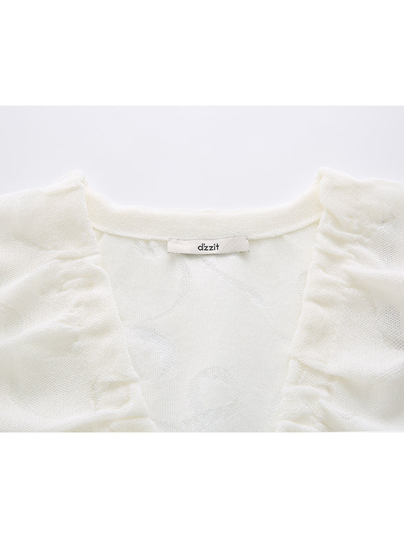 Ribbon Sheer Knit Cardigan