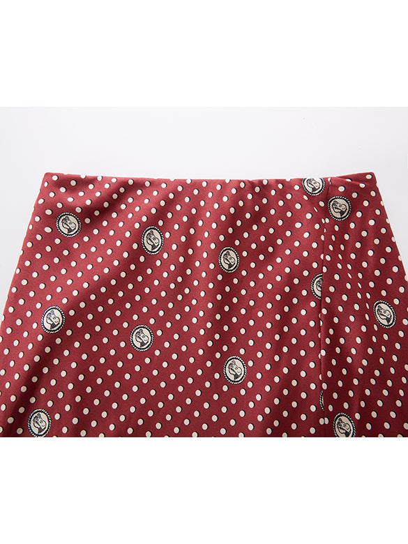 Printed Satin Skirt