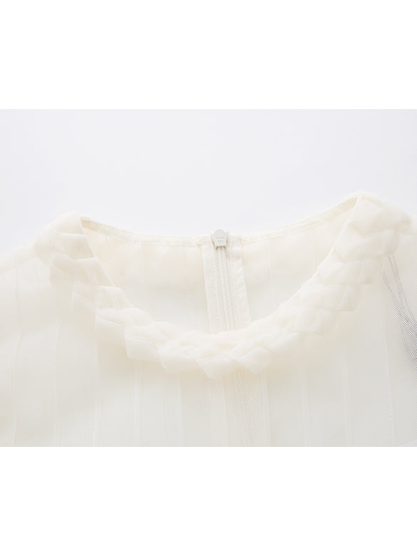 Ribbon Tuck Sheer Dress