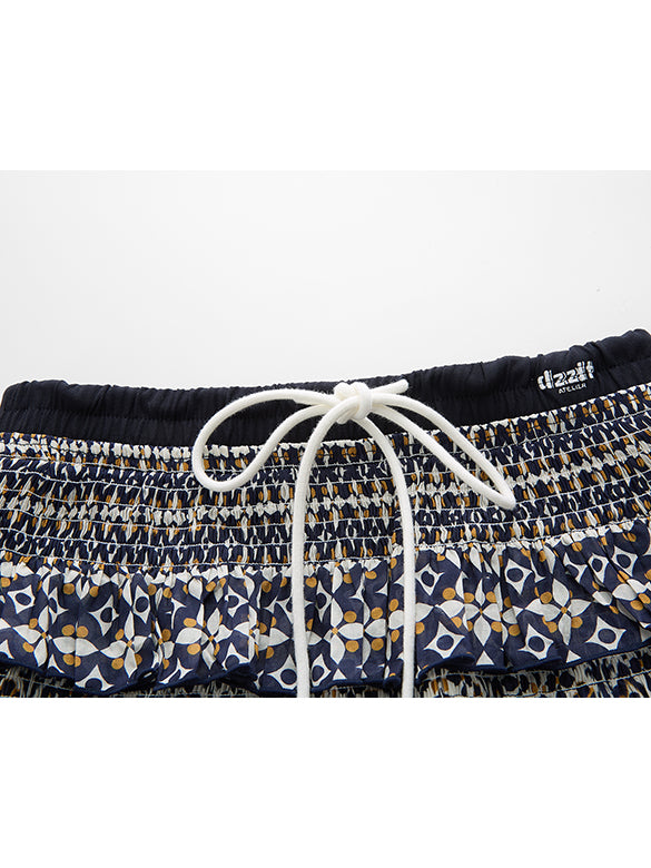 Geometric Pattern Frill Skirt