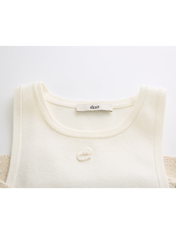 Leopard Pattern Layered Knit Top