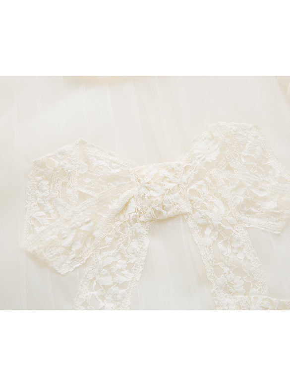 Ribbon Tuck Sheer Dress