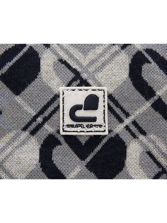Monogram Bias Plaid Knit Top