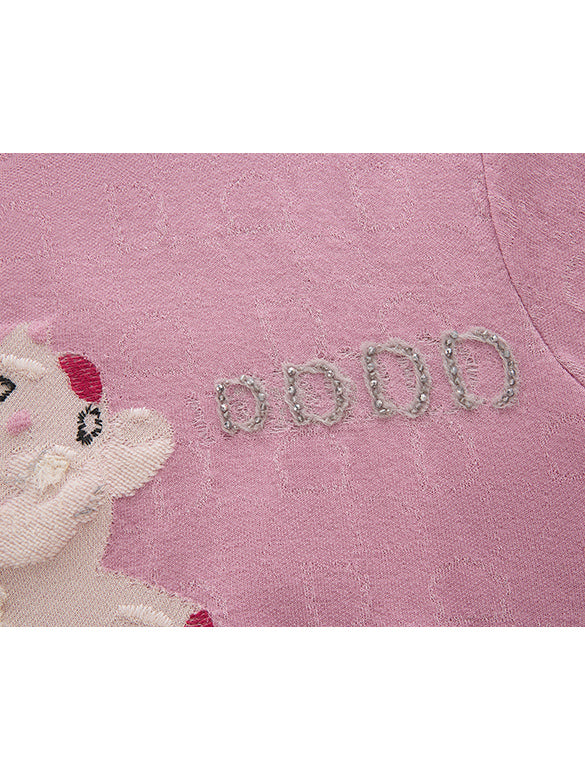 Animal Embroidery Knit Top