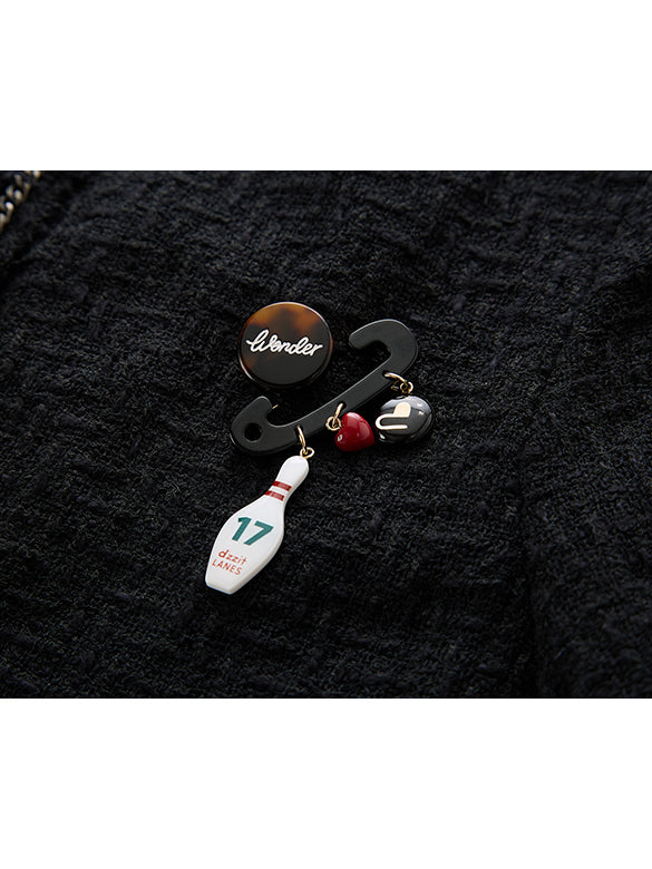 Brooch & Chain Tweed Jacket