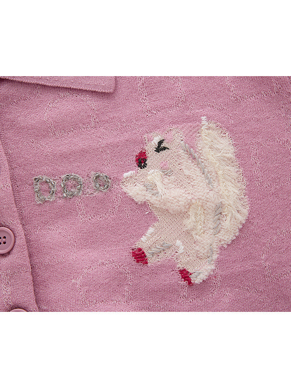 Animal Embroidery Polo Knit