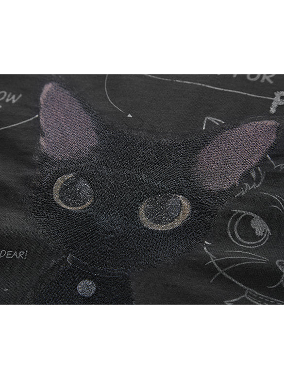 Cat Embroidery T-shirt