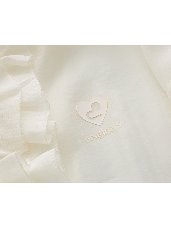 Frill Design Sheer Blouson