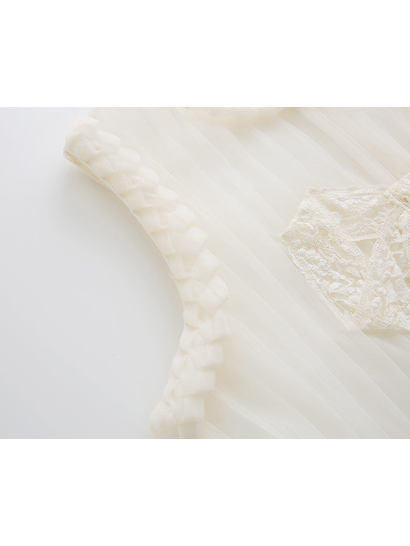Ribbon Tuck Sheer Dress