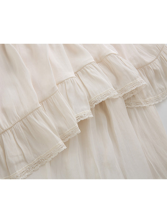 Satin Drape Asymmetry Skirt