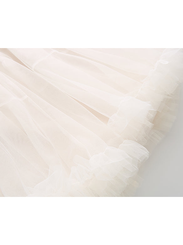 White Tulle Short Length Skirt