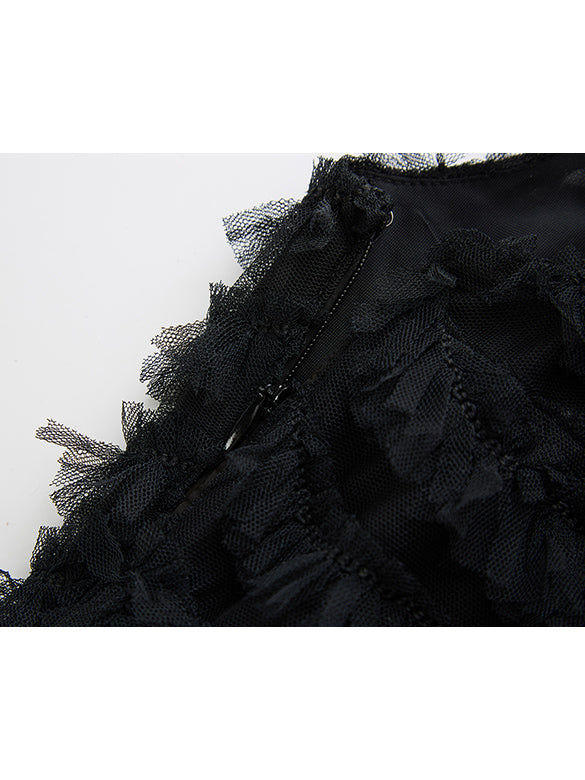Tulle Combination Sleeveless Dress