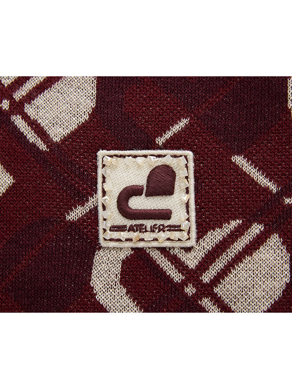 Monogram Bias Plaid Knit Cardigan