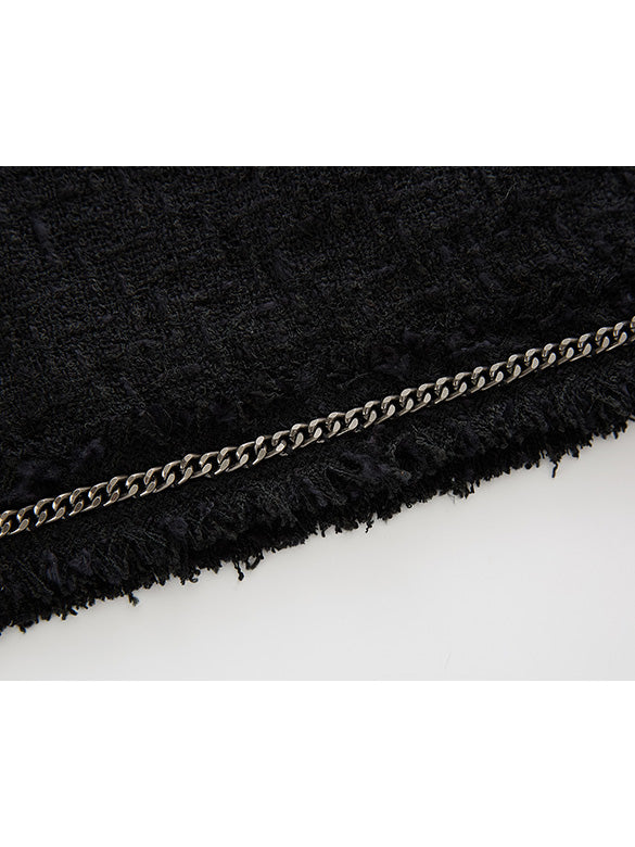 Chain Combination Tweed Skirt