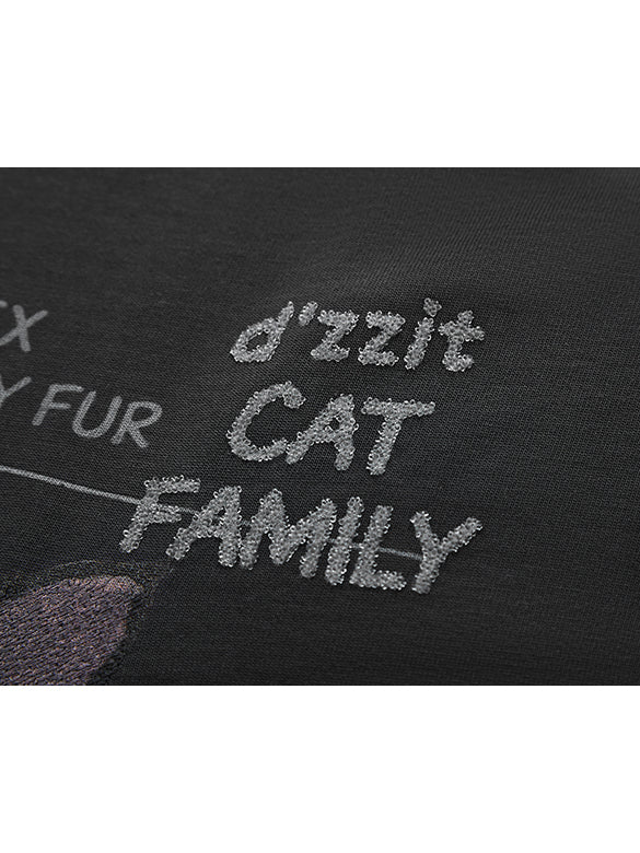 Cat Embroidery T-shirt