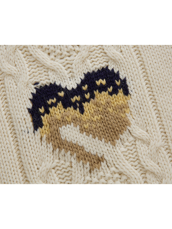 d Logo Pattern Design Zipper Knit Outer