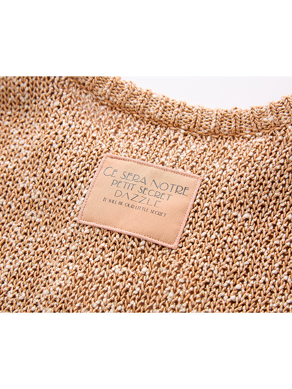 Glitter Sleeveless Knit Cardigan