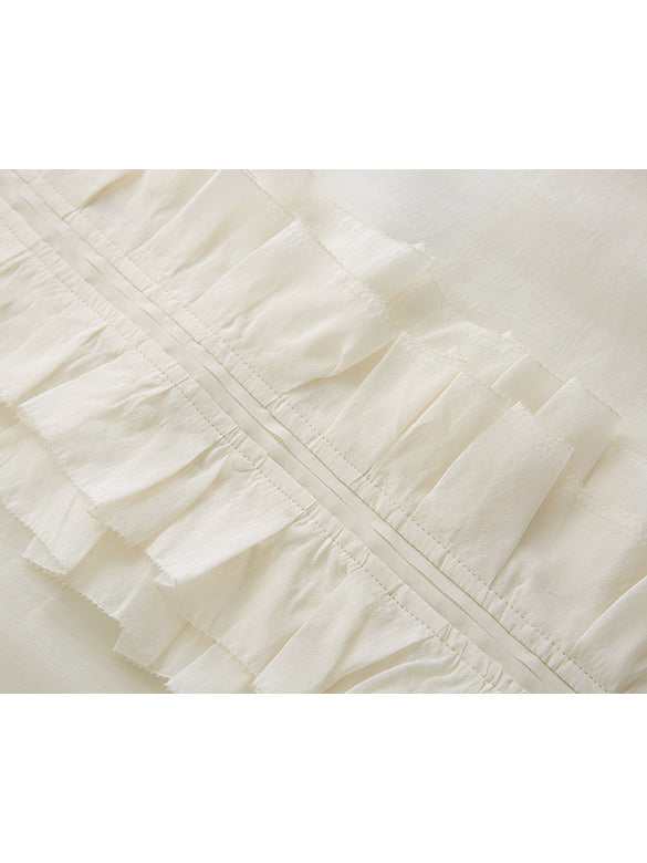 Frill Design Sheer Blouson