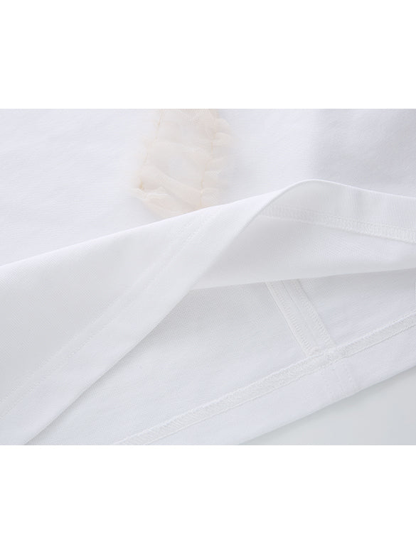 Tulle Ribbon T-shirt Dress
