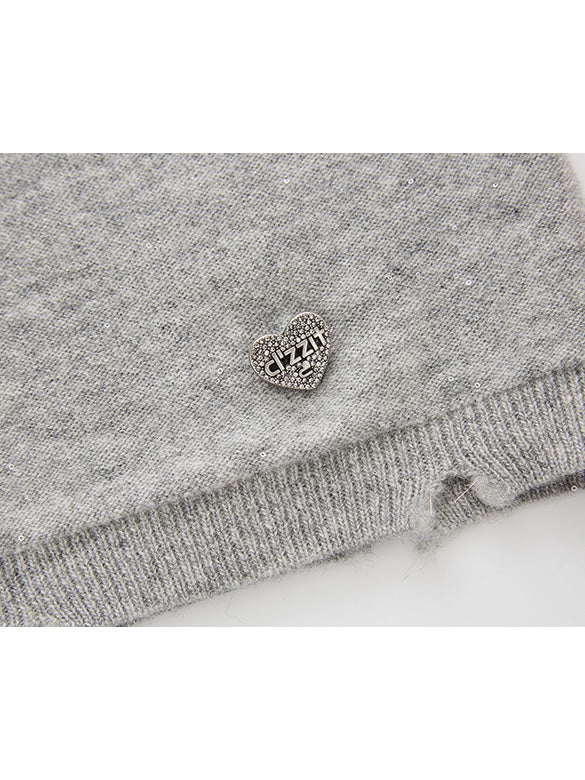 Glitter Damage Knit Skirt