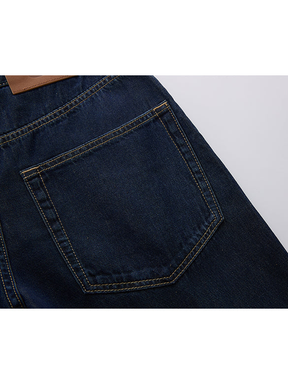 Roll-up Rigid Denim Pants