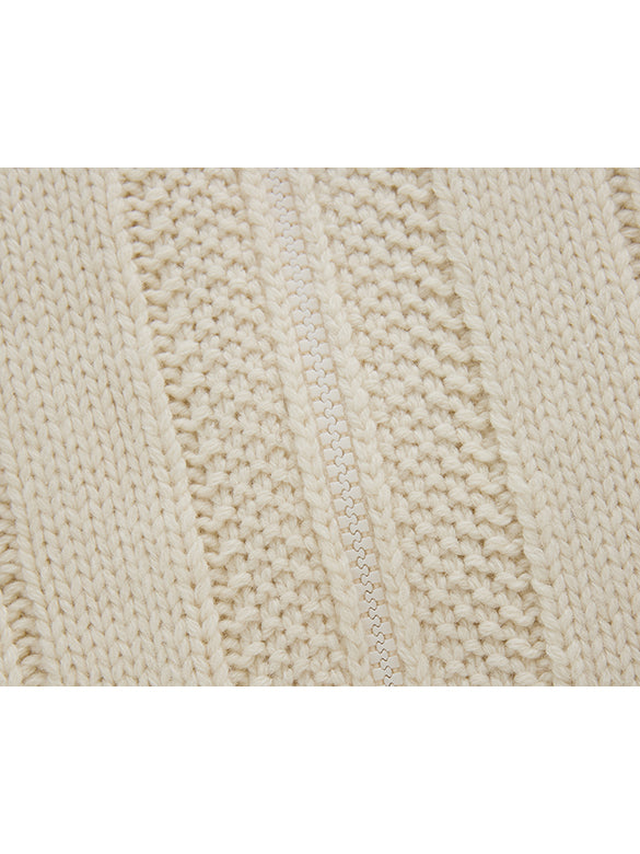 d Logo Pattern Design Zipper Knit Outer