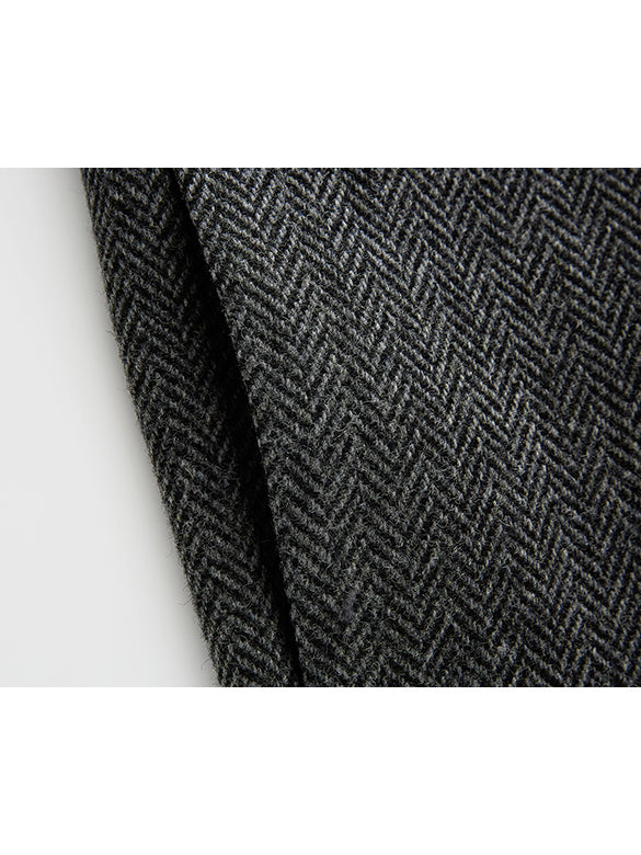 Brooch Herringbone Double Coat