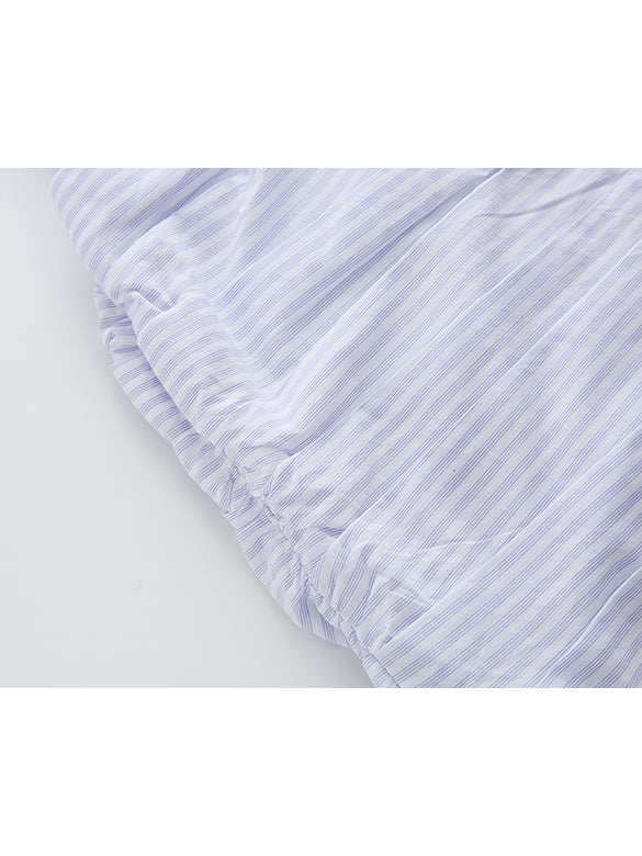 Ribbon Tuck Stripe Shirt Dress