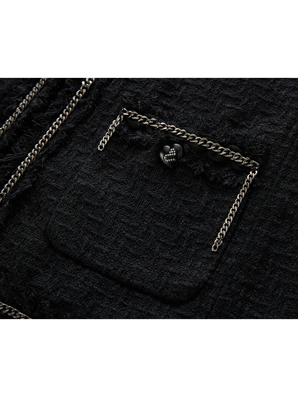 Brooch & Chain Tweed Jacket