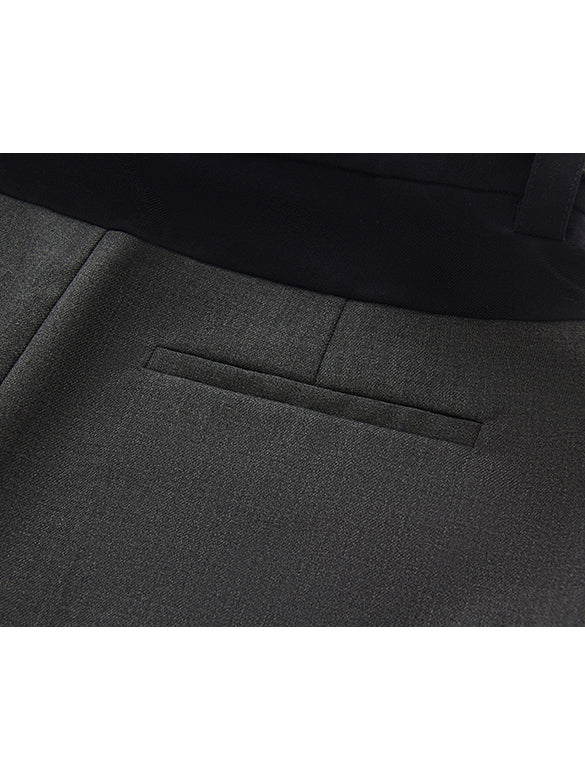 Waist Bi-color Tuck Pants