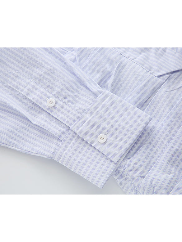 Ribbon Tuck Stripe Shirt Dress