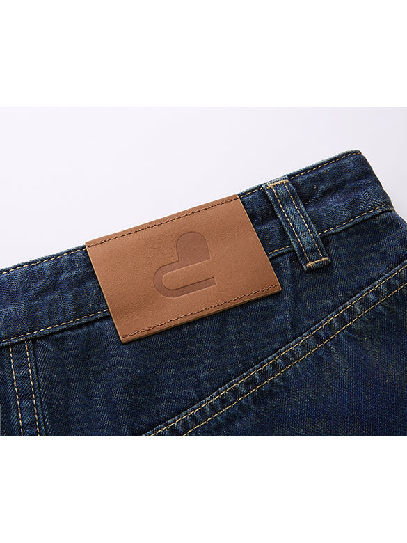 Roll-up Rigid Denim Pants