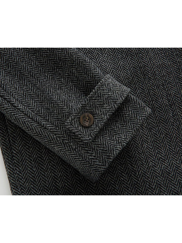 Brooch Herringbone Double Coat