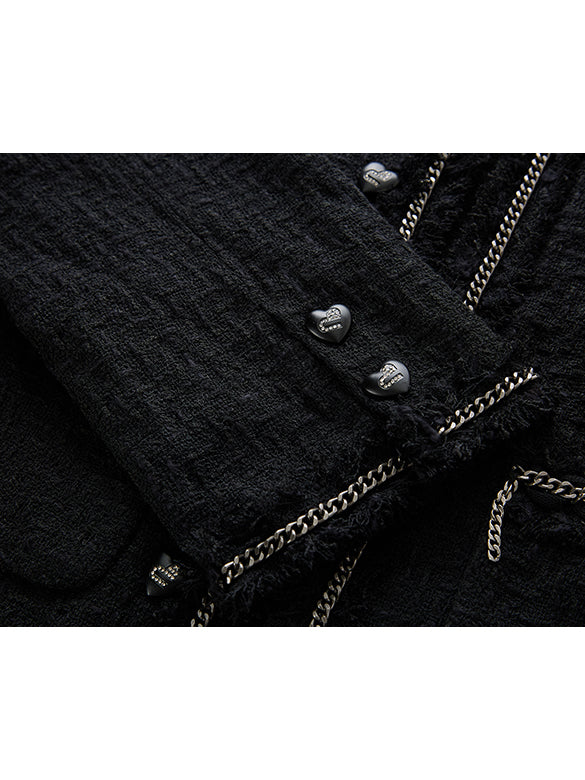Brooch & Chain Tweed Jacket