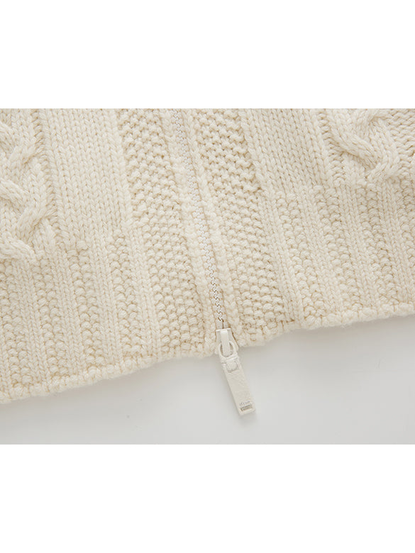 d Logo Pattern Design Zipper Knit Outer