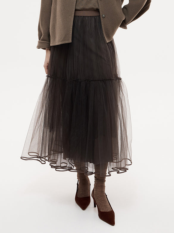 Brown Sheer Skirt