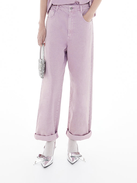 Purple Denim Pants