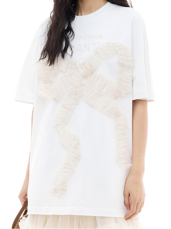 Tulle Ribbon T-shirt Dress