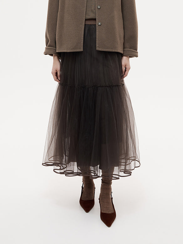 Brown Sheer Skirt