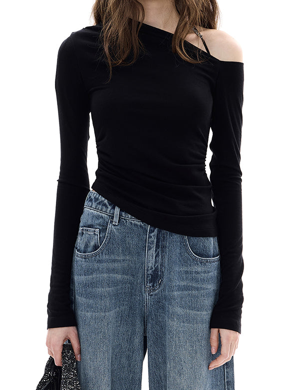 One-shoulder Design Top