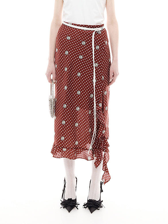 Printed Satin Skirt