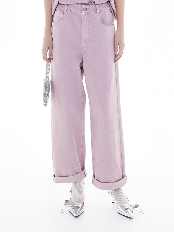 Purple Denim Pants
