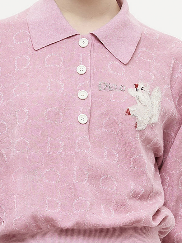 Animal Embroidery Polo Knit