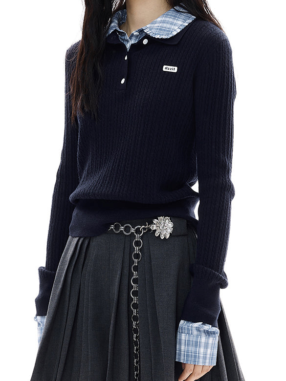 Blouse Layered Knit Top