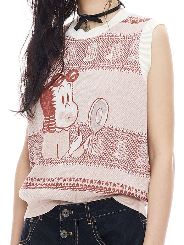 Sequins & Embroidery Sleeveless Knit Top