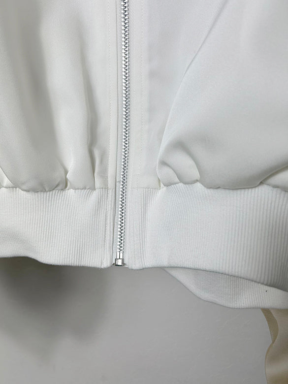 Tulle Combination Gather Sleeves Blouson
