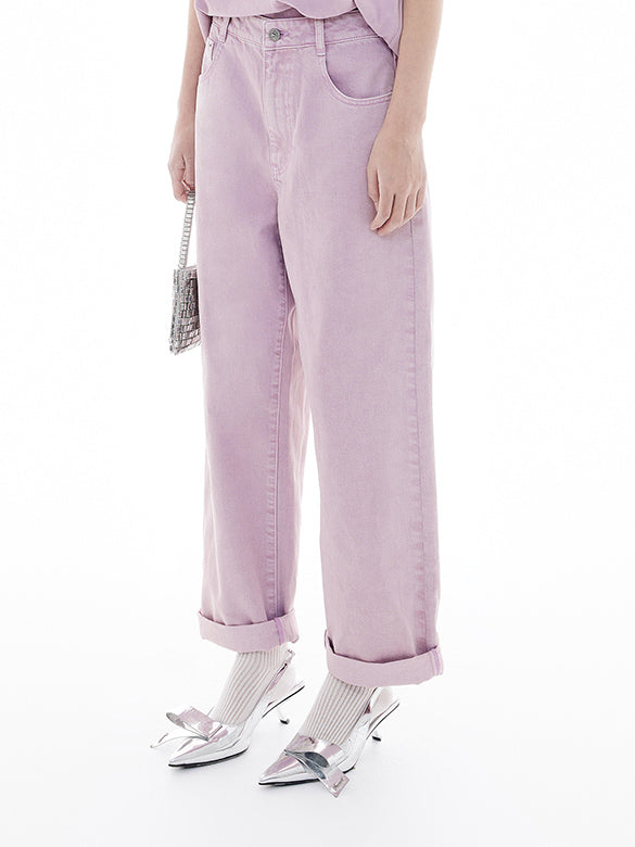 Purple Denim Pants