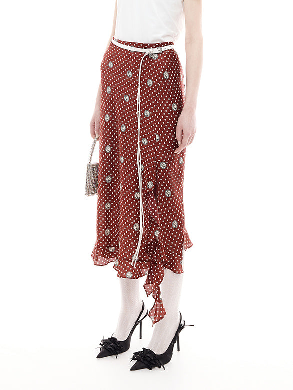 Printed Satin Skirt