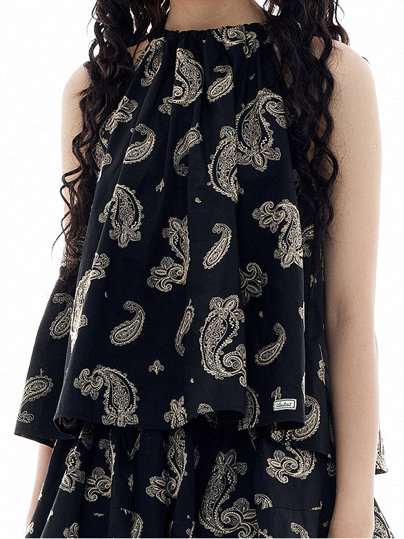 Paisley Pattern Holter-neck Top