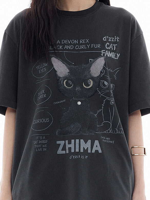 Cat Embroidery T-shirt